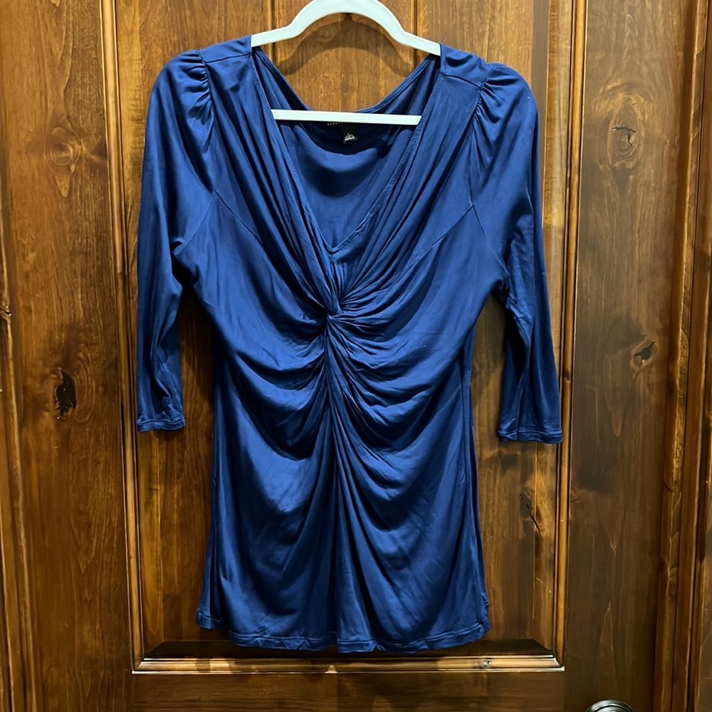 Banana Republic Size Large Sapphire Blue Ruched Top